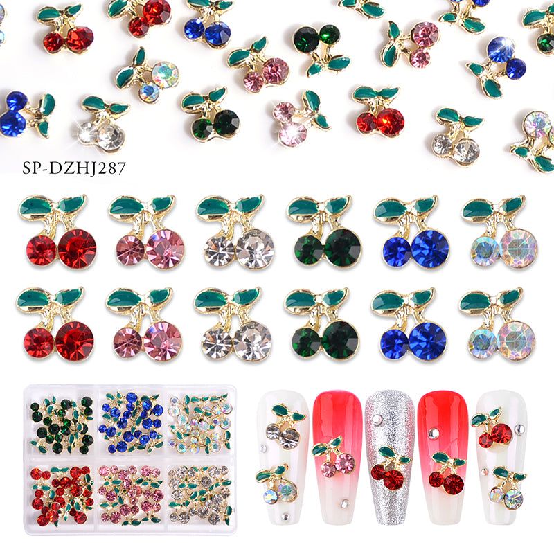 60 mixed cherry nail charms - 2