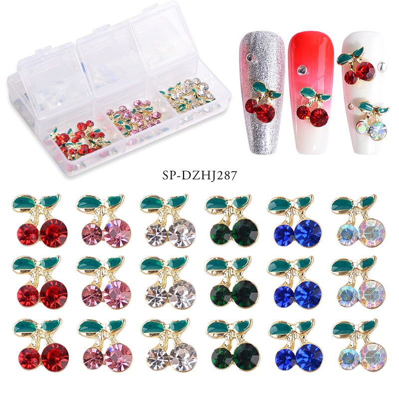 60 mixed cherry nail charms - 3