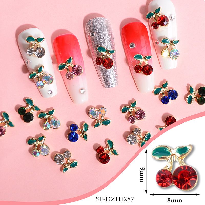 60 mixed cherry nail charms - 4