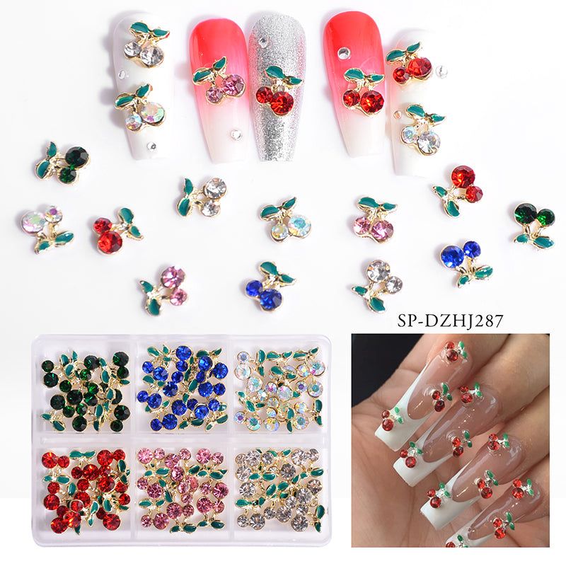 60 mixed cherry nail charms - 5