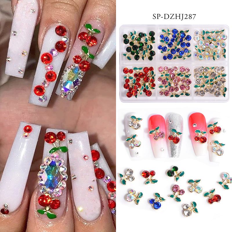 60 mixed cherry nail charms - 6
