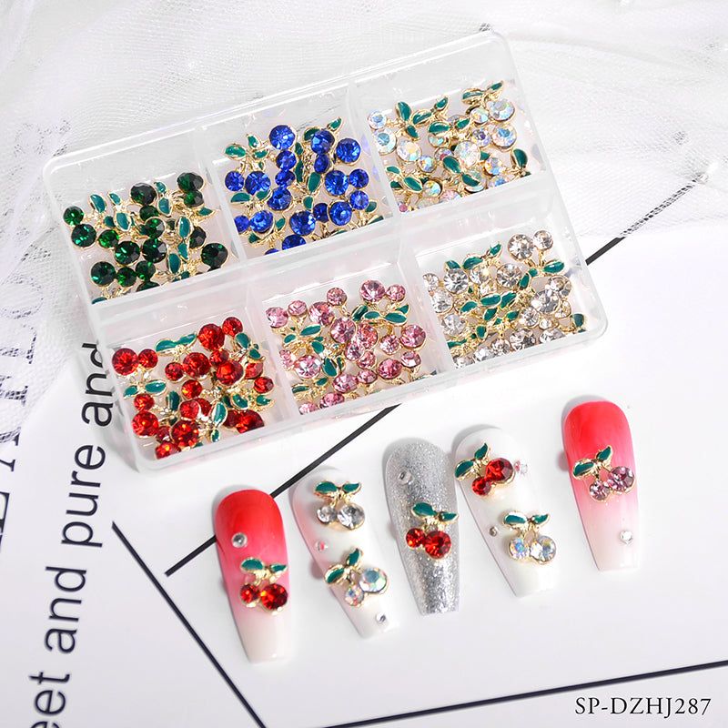 60 mixed cherry nail charms - 8