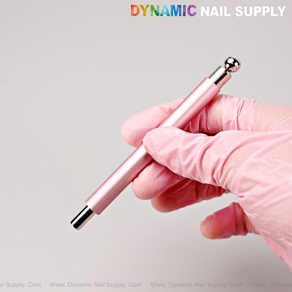 metallic pink dual-head cat eye magnet - 2