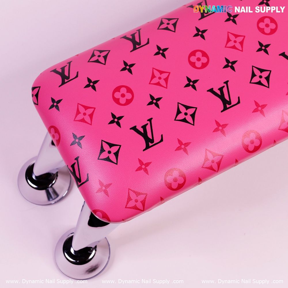 hot pink leather manicure armrest - 3