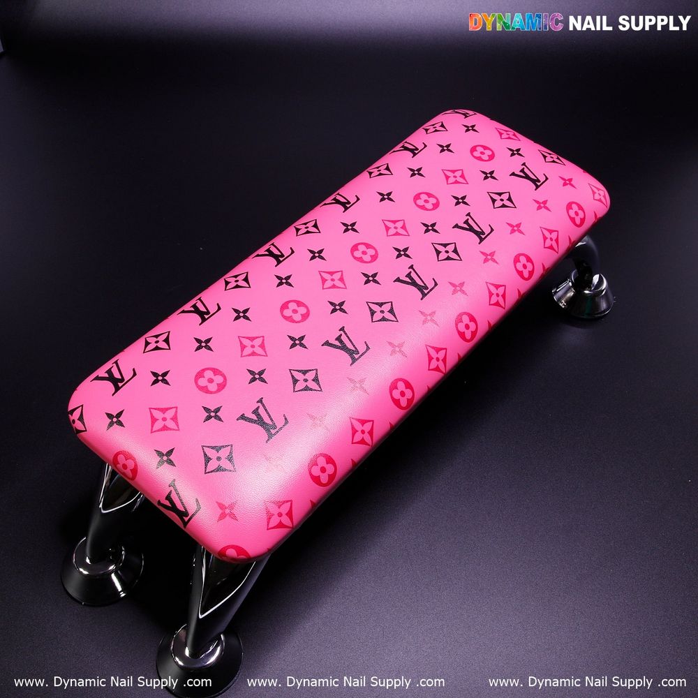 hot pink leather manicure armrest - 8