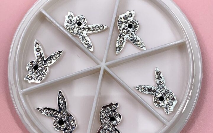 Silver Playboy Nail Charms for Instant Accent Fixes