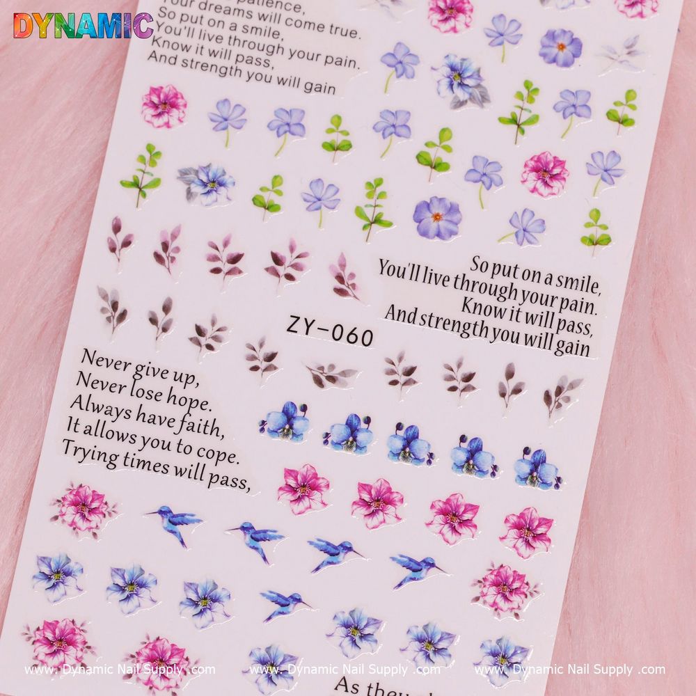 spring flower nail sticker sheet - 2
